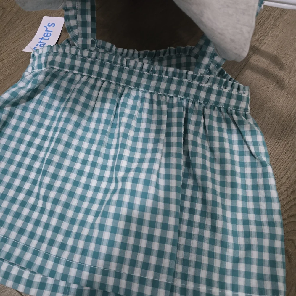 Carter's Turquoise Gingham Baby Dress & Bodysuit